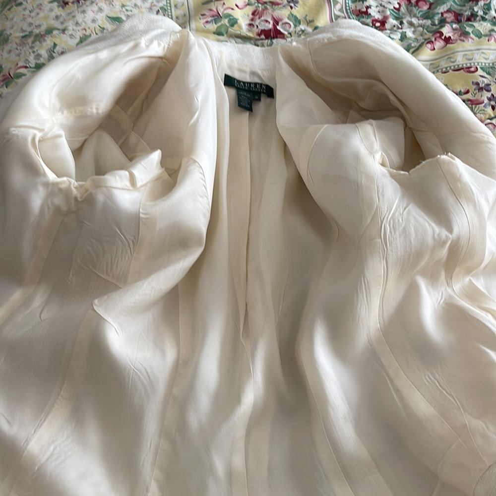 Lauren Ralph Lauren ivory houndstooth linen blazer - Picture 7 of 11
